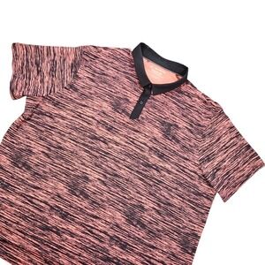 Under Armour Iso-Chill Golf Polo Shirt Mens 3XL Loose Fit Heathered Orange Black